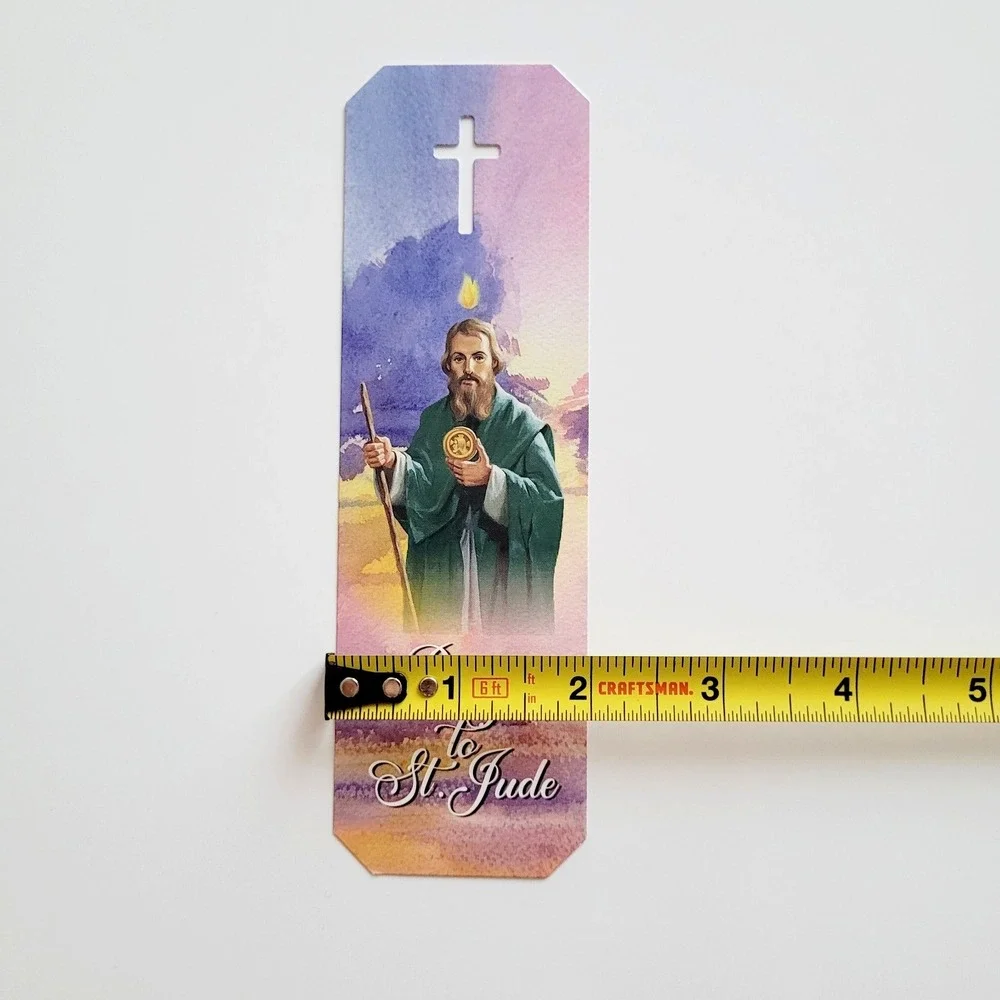 Prayer to Saint Jude Bookmark, plastic cutout cross, St. Jude Shrine, SJS0324-PF